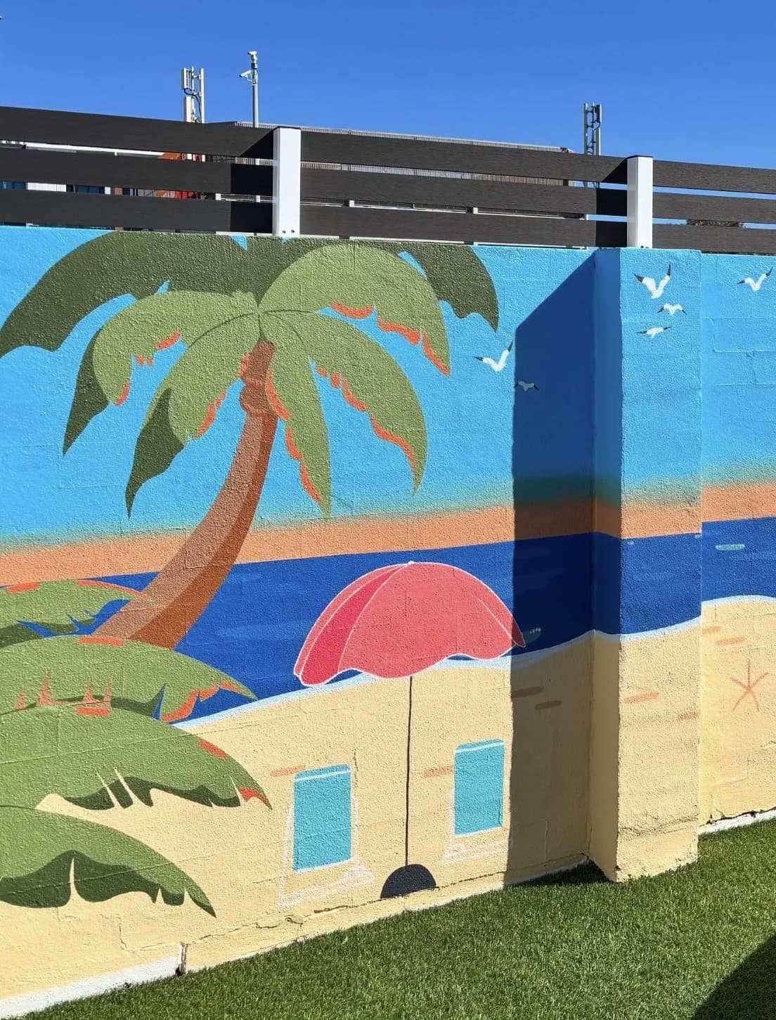 Mural in progress birds and flora