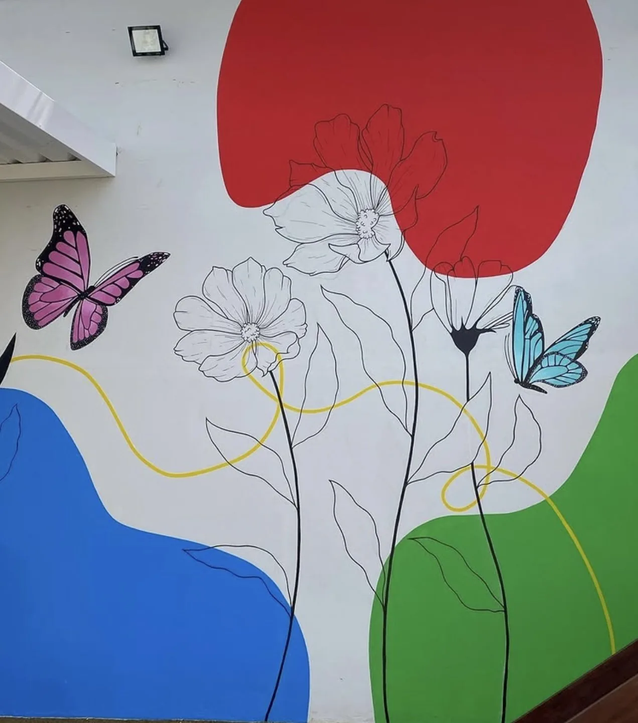 Cafe wall mural