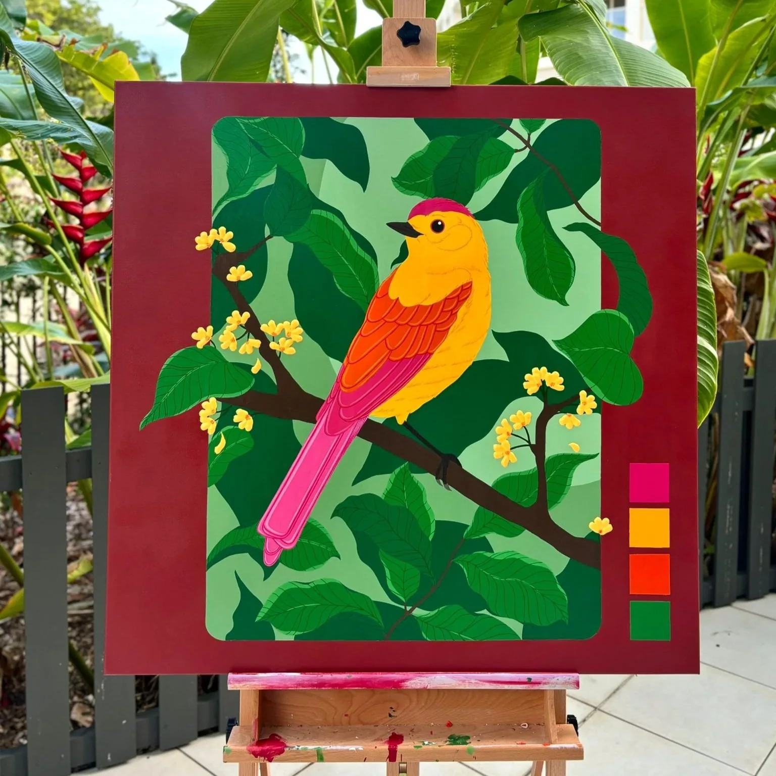 Bird painting in situ