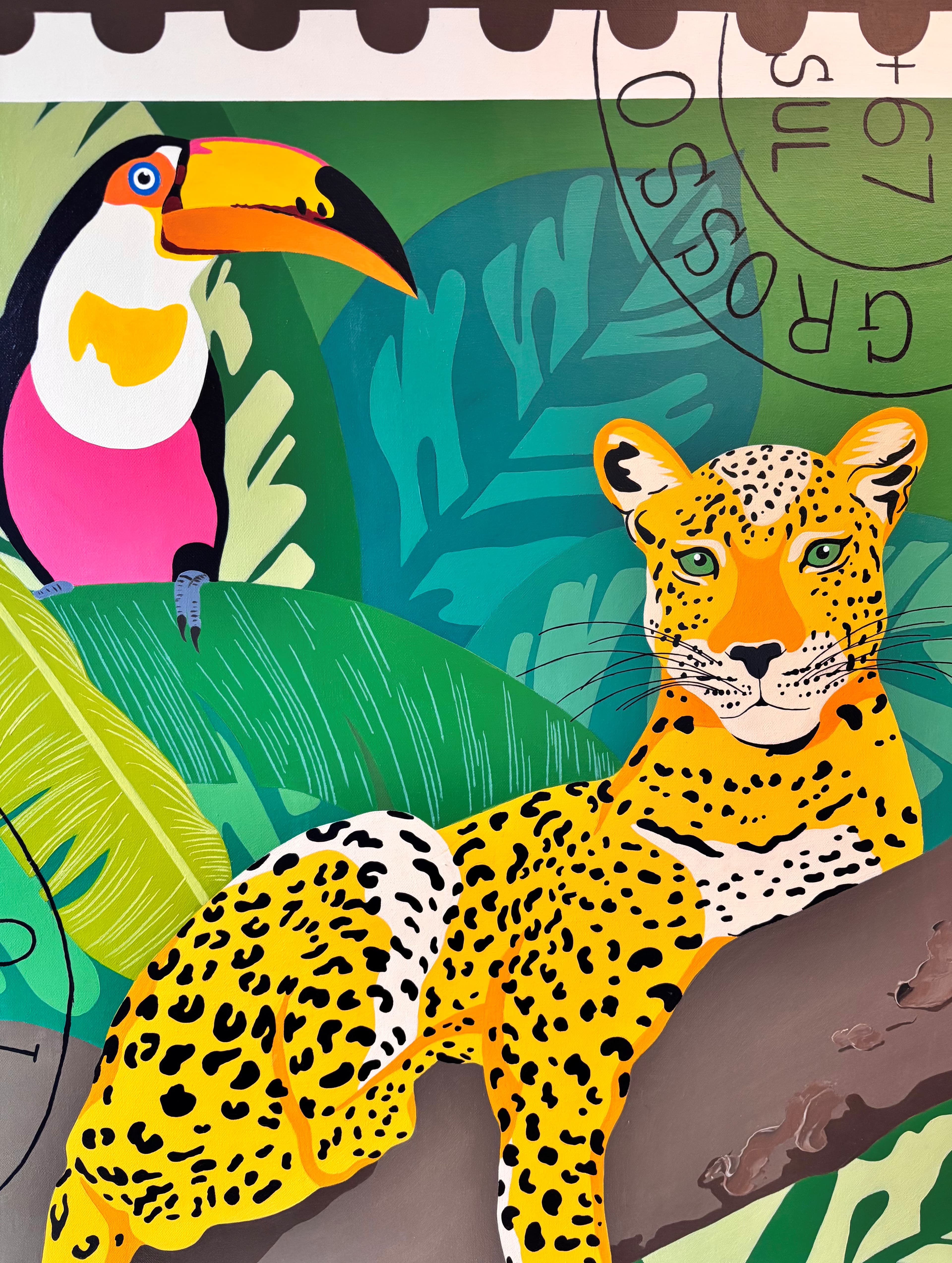 Hand-painted mural detail